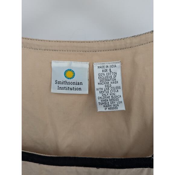 Vintage Smithsonian Institution Safari Animal Embroidered Large Cotton Dress - Picture 3 of 5